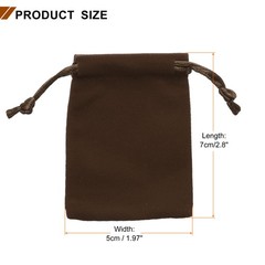 20pcs Velvet Gift Bags 2″ x 2.8″ Drawstring Jewelry Pouches, Coffee