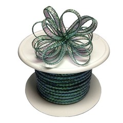 1/8″ 50 Yards Organza Iridescent Center with String Pull Ribbon Bow LIME