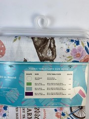 Easter Round Tablecloth 60 Inch Polyester Bunny Farm Spring Holiday Party New