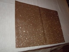 Sheer Christmas Amber Chair Bow Sash Ribbon Tie Back & Sparkle Placemat 12pc Set