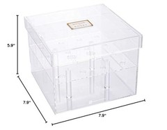 -Clear Tek 7.9 x 7.9 x 5.9 Inch Acrylic Flower Holder, 1 Square Flower 16 holes