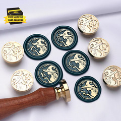 Wax Seal Stamp Kit, Witch Initial Letter a with 10 Colors Sealing Wax Beads, Com