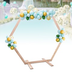 Wedding Arch Hexagon Wooden Arch for Ceremony Hexagon Arch Backdrop Stand Event
