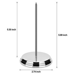 2PCS Receipt Holder Spike, Bill Fork, Check Spindle, Ticket Stabber Silver