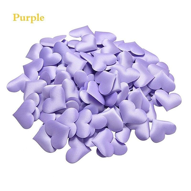 Pkg of 100 Satiny Fabric Hearts 1-3/8″ (34mm) Table Bed Confetti Decorations #12