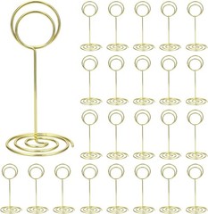 24 Pcs Table Number Holders, 3.35 Inch Gold Place Card Holder, Table Number