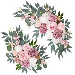Wedding Arch Decorations Pack – Reusable Artificial Hanging Flowers 2 Pink