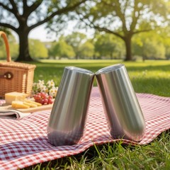 Sivaphe 2Pack Stemless Champagne Flutes Set 2 Count (Pack of 1), 2pack-Sliver