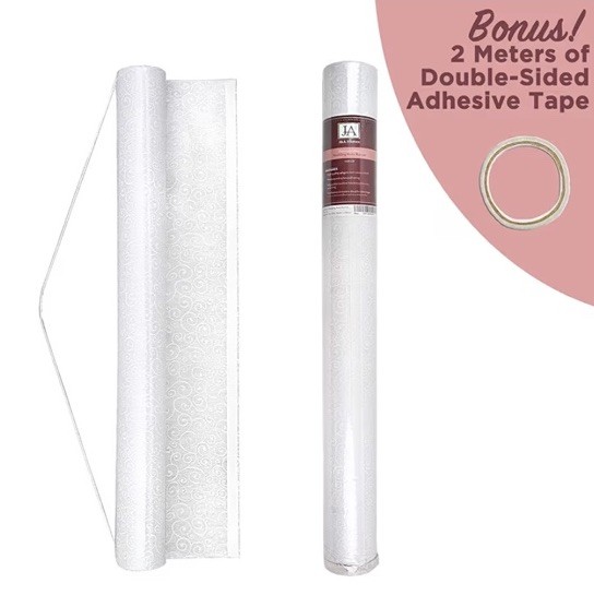 J&A Homes White Wedding Aisle Runner Floral Lace Pattern Fabric Roll NIB 3’X50’