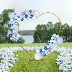 Large Heart Archway Wedding Backdrop Stand Gold Arch Frame Flower Balloon Decor