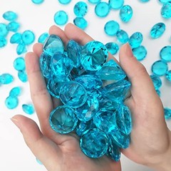 Sky Blue Acrylic 25mm Wedding Table Scatters – Clear Acrylic Diamonds