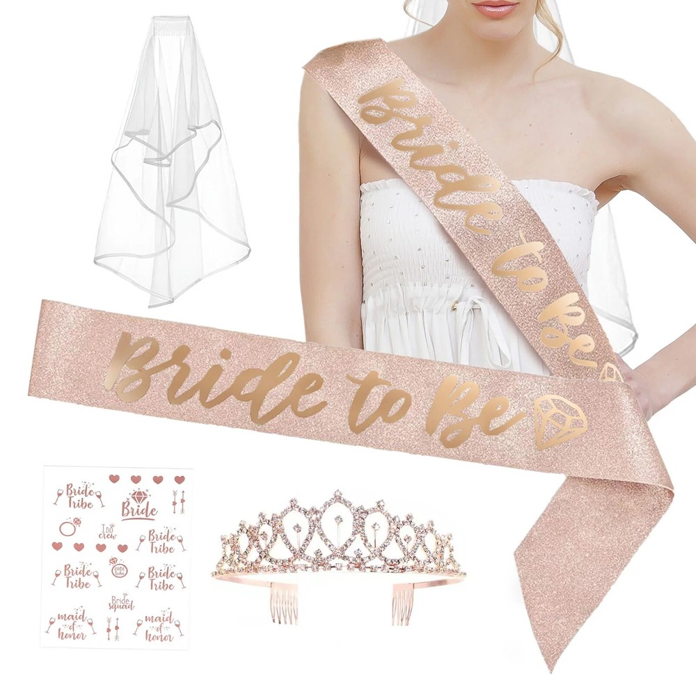 WHITE ROSE GOLD Bridal Shower Decoration Set BACHELORETTE Supplies Kit Events