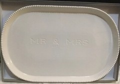 New MUD PIE Mr And Mrs Est 2020 Platter Plate ~ Comes In Mud pie Gift Box ~ USA
