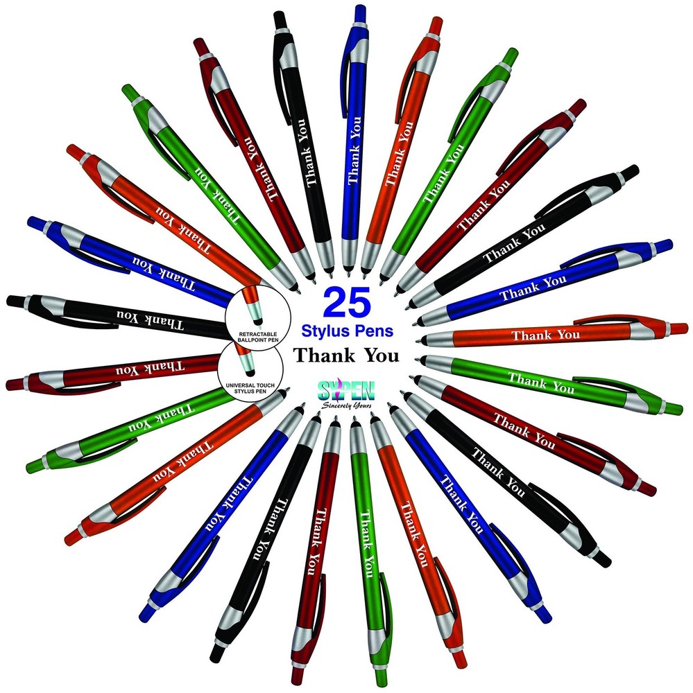 Thank You Greeting Gift Stylus Pens for Touchscreen Devices – 2 in 1 Combo Pe…