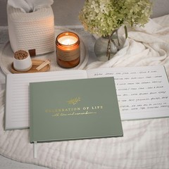 Sage Funeral Guest Book Celebration of Life Memorial Sign In Book