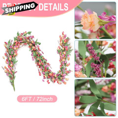 Artgar Flower Garland 6Ft Spring/Summer 6FT, Red&orange&purple (6ft)