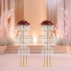 2PCS Flower Display Stand, 5 Tier Flower Vase Stand, Modern Wedding Flower Stand