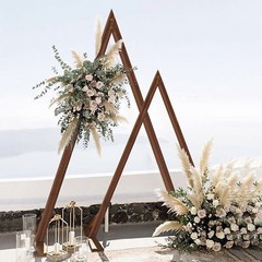 2PCS Nesting Triangle Wood Wedding Arches Arbor Floral Archway Backdrop Stand US