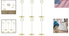 Elegant Gold Table Number Holders – Durable 8.75 Inch Photo Stand Set of 10