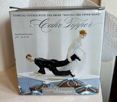 WeddingStar Escaping Groom Porcelain Wedding Cake Topper Bride Groom NEW in Box