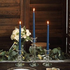 24 Navy Blue Premium 10″ Taper Candles Unscented Dinner Party Wedding