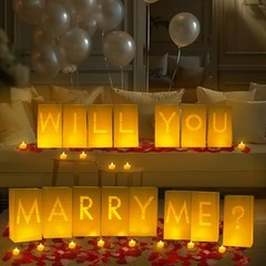 Light Up Letters Proposal Decorations with Flameless Candles Will You Marry Me