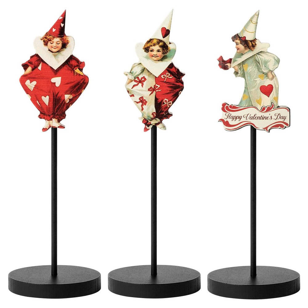 L1rabe Valentine’s Day Table Decorations 7.8cm x 6.7cm x 1.2cm, Red; Yellow