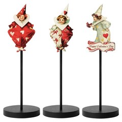 L1rabe Valentine’s Day Table Decorations 7.8cm x 6.7cm x 1.2cm, Red; Yellow
