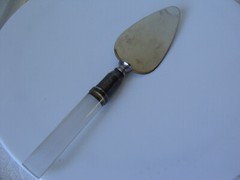 Vtg Cheese Pastry Cake Pie Server Knife Acrylic Sterling Silver Stainless Steel