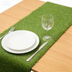 Artificial Grass Table Runners Debris-Free Fake Grass Shed-Free 14*108 Inches
