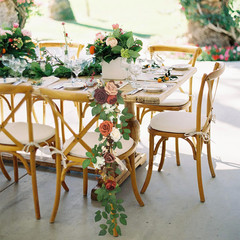 Set of 6 Burnt Orange Wedding Aisle Chair Bows with Artificial Flowers