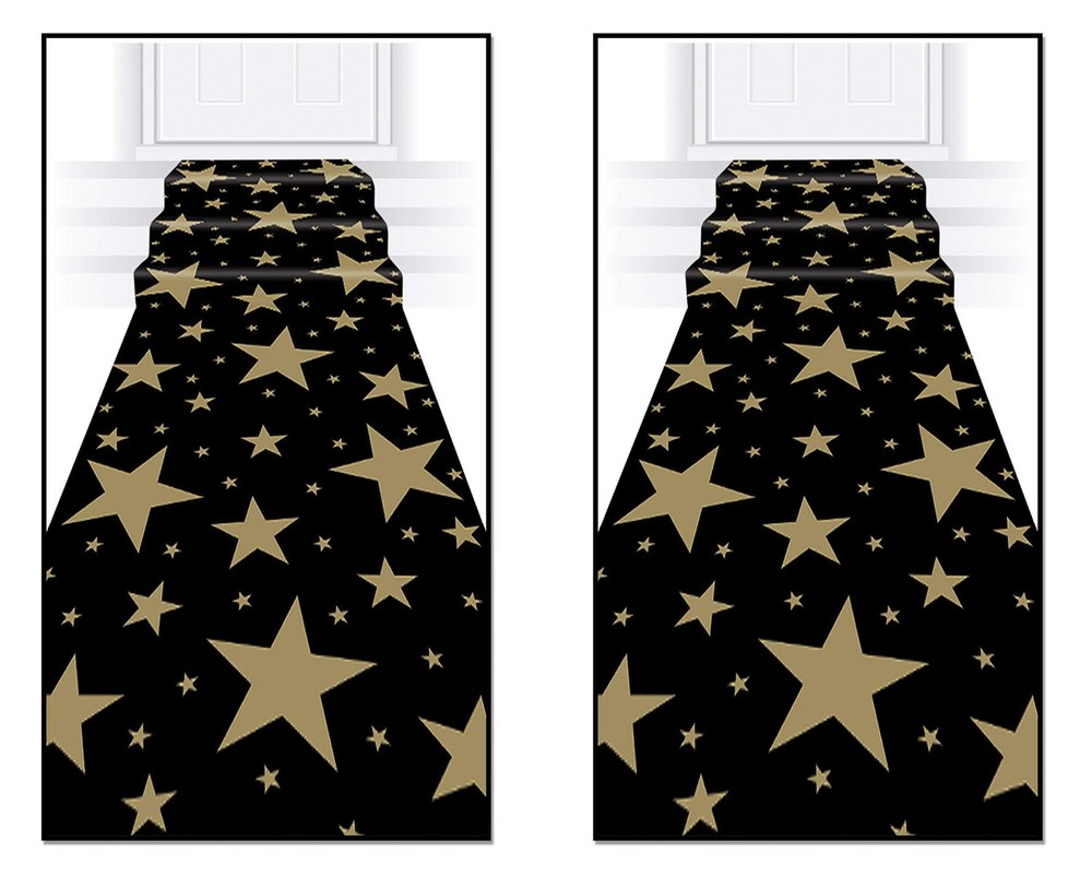 Beistle Star Runners 2 Piece 24 X 10 Black/Gold