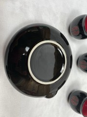 New Black Glossy Chinese Wedding Tea Set Double Happiness 囍 Teapot + 4 Cups