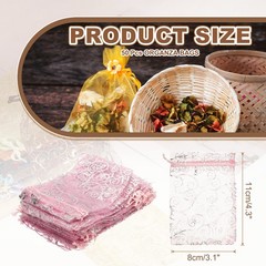 50Pcs Organza Bags 3.1×4.3 Inch Candy Bags Mesh Bag Jewelry Bag Pink-Silver