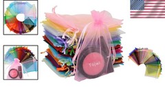 50pcs Versatile Organza Pouches 3.54»x4.33» for Weddings & Special Occasions