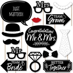 Big Dot of Happiness Mr. and Mrs. – Black White Wedding or Black,