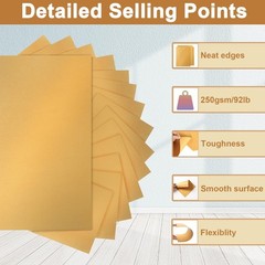 Silunkia 28 Sheets Gold Shimmer Cardstock 8.5 x 11 Glossy Paper, 250gsm/92lb …