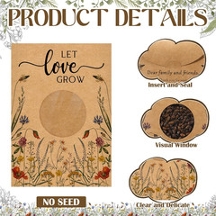100 Pcs Let Love Grow Seed Packets Cool Wedding Favors for Guests Kraft Envelope