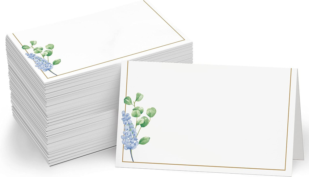 110 PCS Tent Cards, Small Place Cards with Elegant Floral Design Delicate Seatin