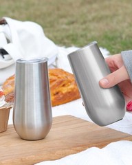 Sivaphe 2Pack Stemless Champagne Flutes Set 2 Count (Pack of 1), 2pack-Sliver