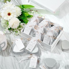 30 Sets Wedding Candle Favors – Heart Shaped Unscented Tea Lights with Gift Bags