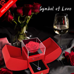 Dfilio Preserved Red Real Rose with I Love You 09. September(sapphire)