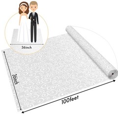 Aisle Runner, White, 3×100 Feet, 50g – Indoor & Outdoor Use, Wedding Decorations