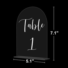 JOYIT Arch Wedding Table Numbers 1-10 Number 1-10, Clear White Font