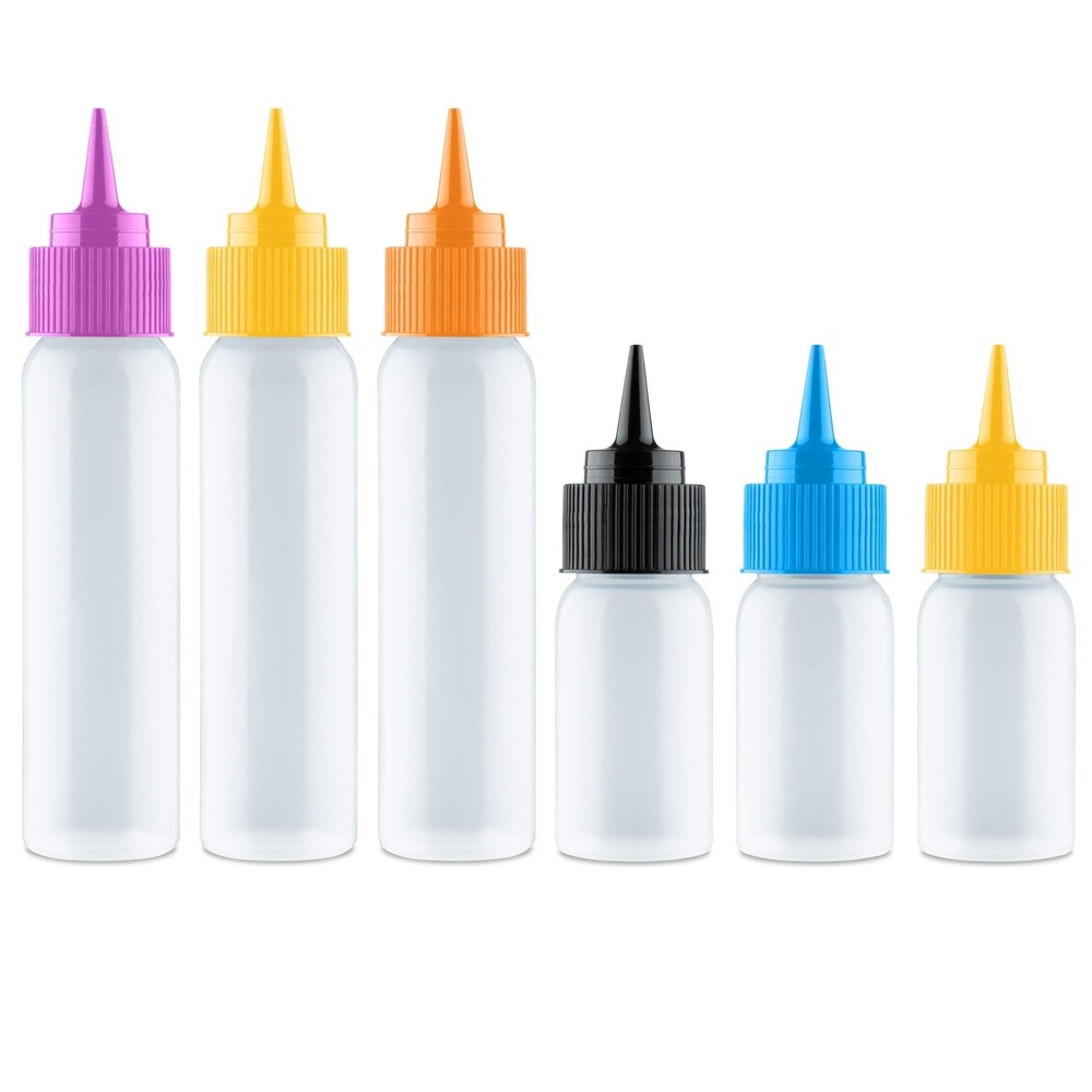 Free Hand Writer Bottles – 6 Easy Small Squeeze Bottles – 3 Each (1 and 2 Oun…