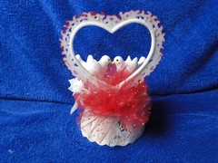 New Petite 40TH Wedding Anniversary Caketopper with love Birds & Gold Rings #22