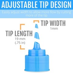 Free Hand Writer Bottles – 6 Easy Small Squeeze Bottles – 3 Each (1 and 2 Oun…