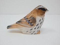 Sparrow Cake Top Bride Groom Love Bird Wedding Engage Carve Wood Statue Finch
