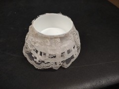 4″ Ivory Lace Topper for Wedding Cake, Fresh Flowers or Designs, Syndicate Sales