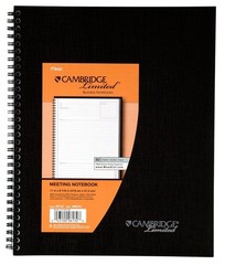 Cambridge Limited Meeting Planner,Side-Bound,11 x 8 1/4, 80 Sheets, Sold as 3…